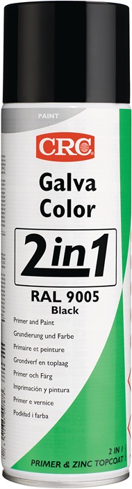 CRC Farbschutzlackspray 2 in 1 GALVACOLOR tiefschwarz RAL 9005 500 ml 12 Dosen