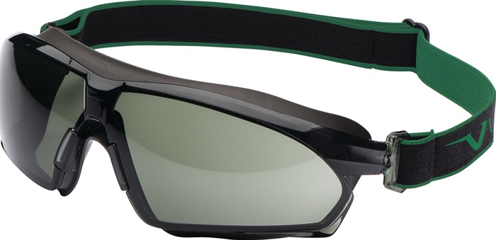 UNIVET Vollsichtschutzbrille 625 EN 166 EN 170 EN 172 Rahmen dunkelgrau, Scheibe grün G15