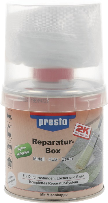 PRESTO Reparaturbox prestolith® special gelblich-transparent, Härter rot 250 g 6 Dosen