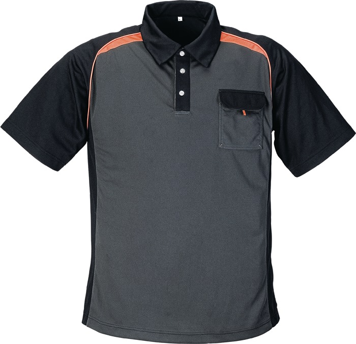 TERRATREND Herrenpoloshirt  Größe XXL dunkelgrau/schwarz/orange