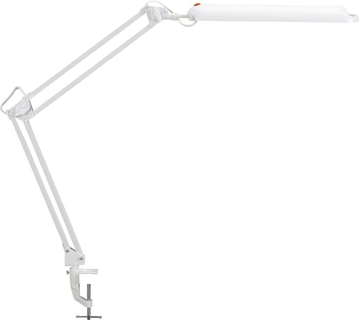 Schreibtischleuchte  Metall / Kunststoff weiß Höhe max. 450 mm mit Tischklemme mit LED