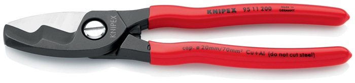Knipex Kabelschere 95 11 200 Länge 200 mm mit Kunststoffüberzug