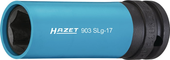 HAZET Kraftschraubersteckschlüsseleinsatz 903SLG-17 1/2" 6-Kant mit Ku.Hülse Schlüsselweite 17 mm Länge 85 mm