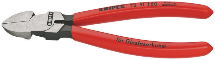 Knipex Seitenschneider für Lichtwellenleiter 72 51 160 Länge 160 mm gerade mit Kunststoffüberzug