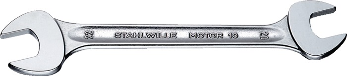 STAHLWILLE Doppelmaulschlüssel MOTOR 10 21 x 23 mm Länge 250 mm verchromt