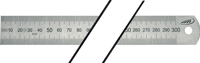 HELIOS PREISSER Stahlmaßstab  Länge 300 mm Stahl biegsam Teilung A = mm/mm
