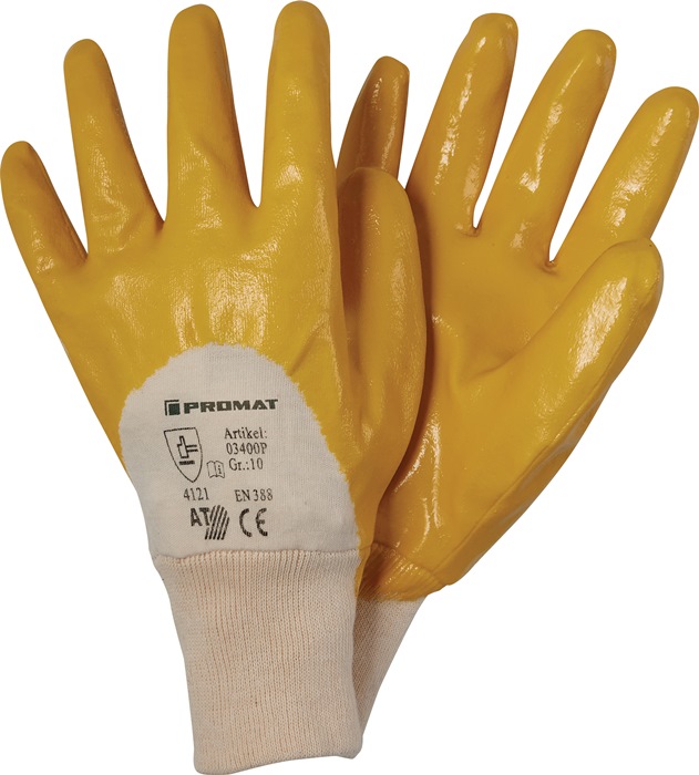 PROMAT Handschuh Ems Größe 9 gelb PSA-Kategorie II 12 Paar