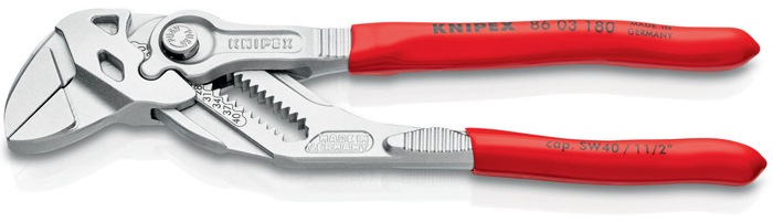 Knipex Zangenschlüssel 86 03 180 Länge 180 mm Spannweite 40 mm verchromt Kunststoffüberzug