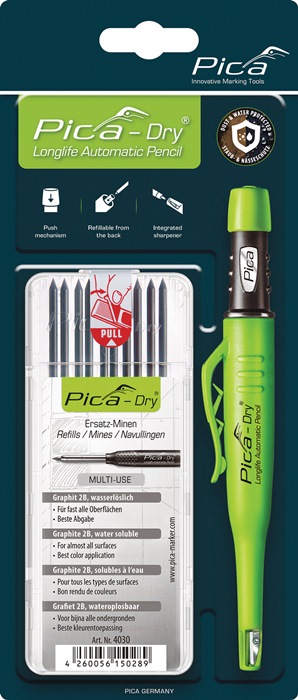 PICA Bau-/Tieflochmarker Pica-Dry + Minenset Farbe graphit  + Minenset 4000 871 853