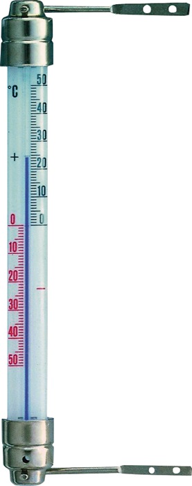 TFA Fensterthermometer  Messbereich -50 bis 50°C H200xB23xT28mm Metall 10 Stück