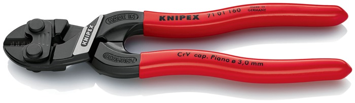 Knipex Kompaktbolzenschneider CoBolt® 71 01 160 Länge 160 mm Kunststoffüberzug gerade 3 mm ohne Aussparung