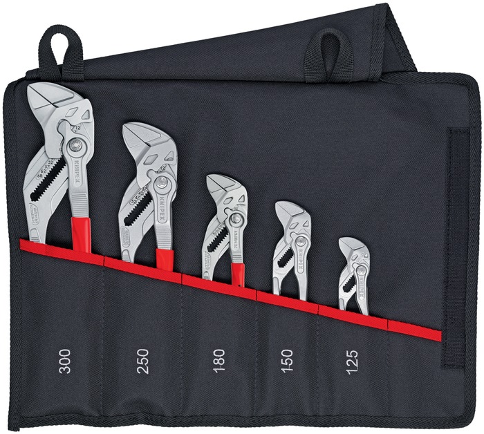 Knipex Zangenschlüsselset 00 19 55 S4 Inhalt 5-teilig verchromt Rolltasche