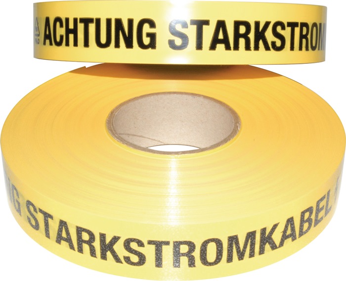 MULTICOLL Trassenwarnband  Aufdruck Achtung Starkstromkabel Breite 40 mm Länge 250 m gelb