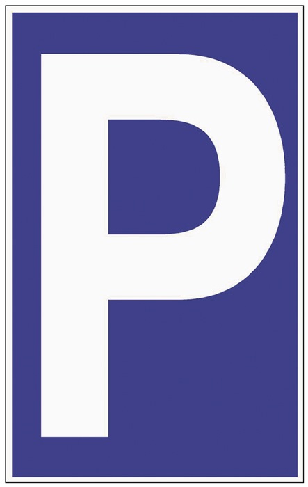 Parkplatzbeschilderung  Parken L250xB400 mm Kunststoff blau/weiß