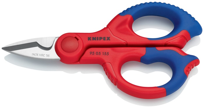 Knipex Elektriker-/Handwerkerschere 95 05 155 SB Länge 155 mm mit 2-Komponenten-Hüllen