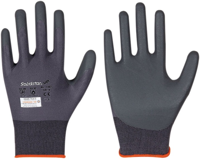 LEIPOLD Handschuh Solidstar Soft 1463 Größe 8 grau PSA-Kategorie II 12 Paar
