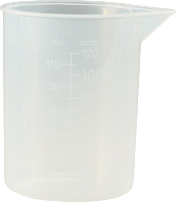 HÜNERSDORFF Messbecher  120 ml Polypropylen transparent D57,5xH75mm ohne Griff 10 Stück