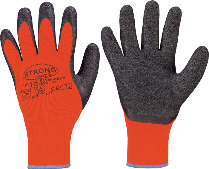 STRONGHAND Kälteschutzhandschuh Rasmussen Größe 10 orange/schwarz PSA-Kategorie II 12 Paar