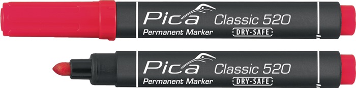 PICA Permanentmarker Classic rot Strichbreite 1 - 4 mm Rundspitze 10 Stück