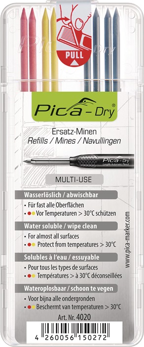 PICA Minenset Pica-Dry 4x schwarz, 2x rot, 2x gelb feucht abwischbar
