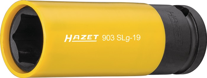 HAZET Kraftschraubersteckschlüsseleinsatz 903SLG-19 1/2" 6-Kant mit Ku.Hülse Schlüsselweite 19 mm Länge 85 mm