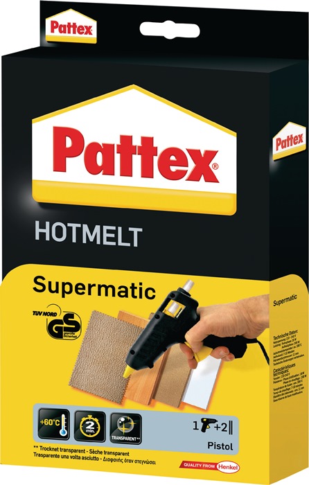 PATTEX Heißklebepistole Supermatic Klebeleistung 4,5 g/min 7-10 min 11 mm