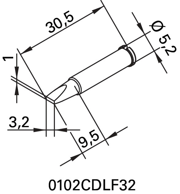 ERSA Lötspitze Serie 102 meißelförmig Breite 3,2 mm 0102 CDLF32/SB 2 Stück