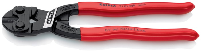 Knipex Kompaktbolzenschneider CoBolt® 71 01 200 Länge 200 mm Kunststoffüberzug gerade 3,6 mm ohne Aussparung