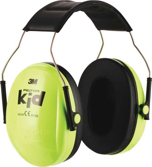 3M Kapselgehörschutz H510AK EN 352 SNR 27 dB Kopfbügel neongrün für Kinder