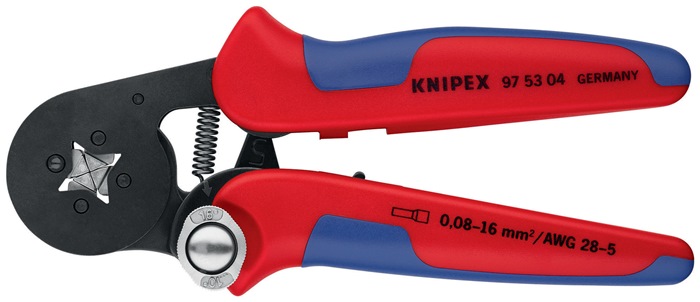 Knipex Aderendhülsenzange 97 53 04 Länge 180 mm 0,08 - 10,0 + 16,0 mm² brüniert mit Mehrkomponenten-Hüllen