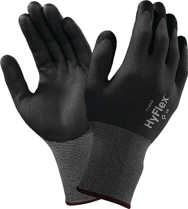 ANSELL Handschuh HyFlex® 11-840 Größe 9 schwarz/grau PSA-Kategorie II 12 Paar