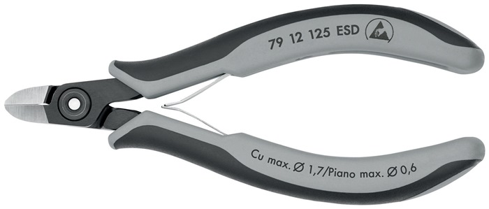 Knipex Präzisions-Elektronik-Seitenschneider 79 12 125 ESD Länge 125 mm Facette ja, sehr klein poliert