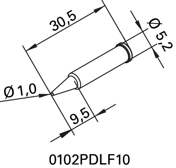 ERSA Lötspitze Serie 102 bleistiftspitz Breite 1 mm 0102 PDLF10/SB 2 Stück