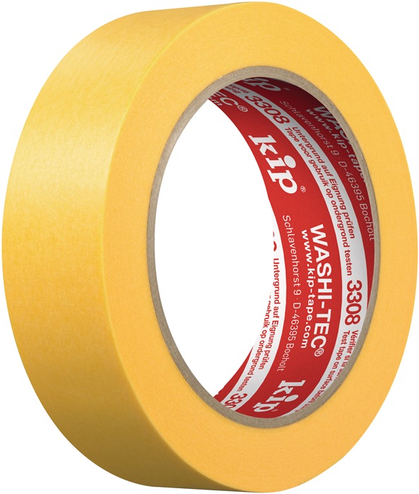 KIP Abdeckband 3308 WASHI-TEC® Premium PLUS glatt gelb Länge 50 m Breite 48 mm