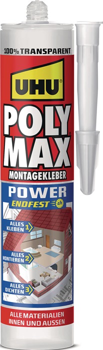 UHU Kleb-/Dichtstoff POLY MAX EXPRESS glasklar 300 g 12 Kartuschen