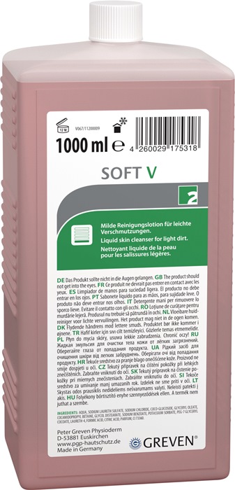 IVRAXO Hautreinigungslotion GREVEN® SOFT V 1 l Flasche passend für 9000 473 400 leichte Verschmutzung