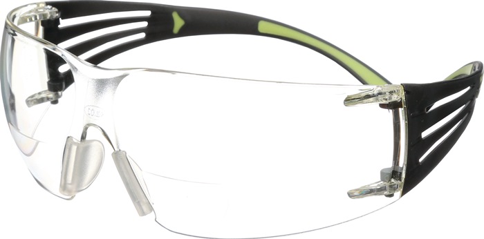 3M Schutzbrille Reader SecureFit™-SF400 EN 166 Bügel schwarz grün, Scheibe klar +1,5 Polycarbonat