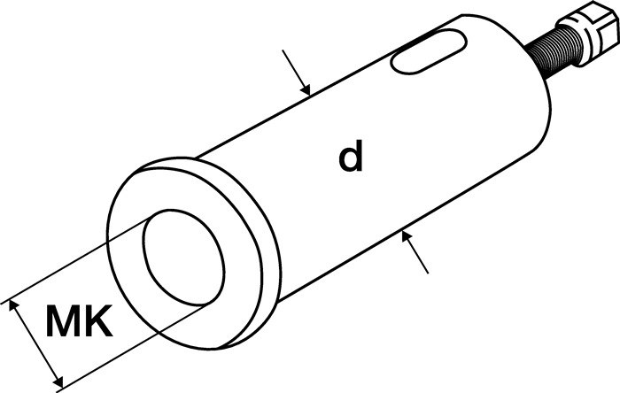 PROMAT Morsekonushülse für Stahlhalterkopf A passend für Wechselhalter MK2 Außen 30 mm