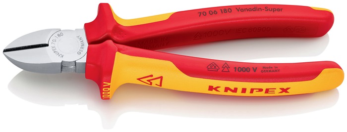 Knipex Seitenschneider 70 06 180 Länge 180 mm mit Mehrkomponenten-Hüllen