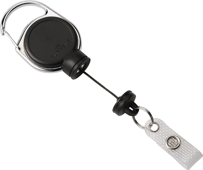 DURABLE Ausweishalter  extra Stark - mit Druckknopfschlaufe Bandlänge 600 mm schwarz
