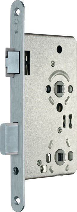 SSF Zimmertür-Einsteckschloss  BAD 20/ 55/78/8 mm DIN links Edelstahl abgerundet Klasse 3 Zinkdruckguss