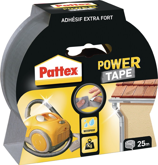 PATTEX Gewebeband Power-Tape silber-grau Länge 25 m Breite 50 mm