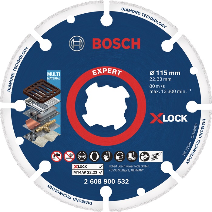 BOSCH Diamanttrennscheibe Expert Diamond Metal Wheel X-LOCK Ø 125 mm Bohrung 22,23 mm