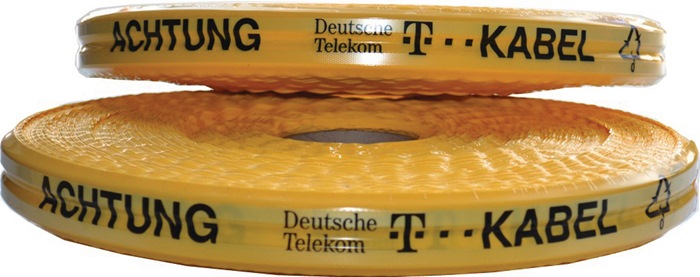 MULTICOLL Trassenwarnband  Aufdruck Achtung D. Telekom Kabel Breite 50 mm Länge 250 m gelb