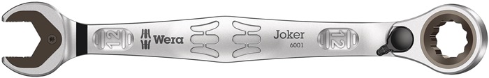 WERA Joker 6000 Maul-Ringratschenschlüssel Schlüsselweite 12 mm Länge 171 mm umschaltbar, Ringseite 15°