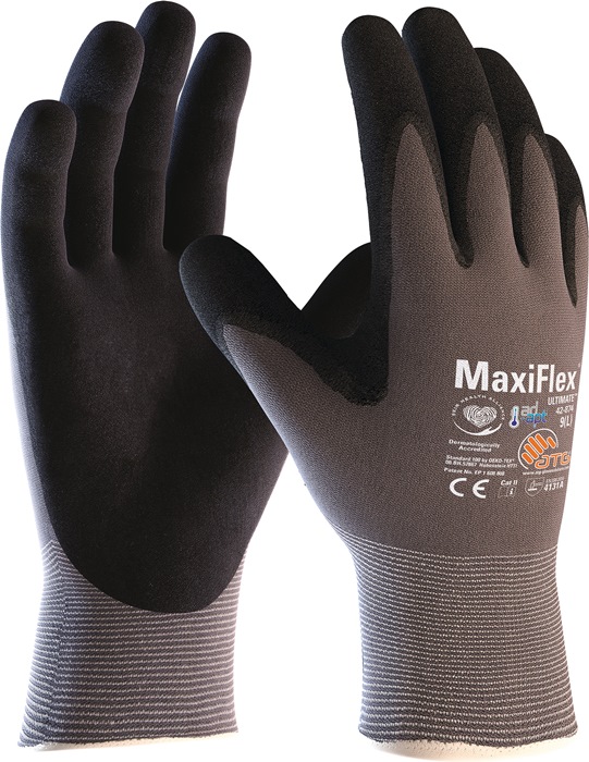 MaxiFlex® Ultimate™ AD-APT® Handschuh 42-874 Größe 9 grau/schwarz 12 Paar