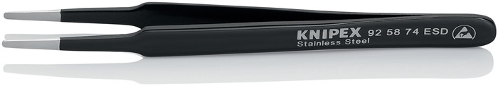 Knipex Präzisionspinzette 92 58 74 ESD Länge 120 mm gerade rund rostfrei, antimagnetisch, elektrisch ableitend Spitzenbreite 2 mm