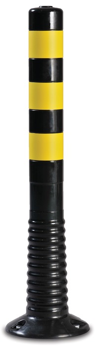Sperrpfosten  PU schwarz/gelb Ø 80 mm zum Aufschrauben m.Befestigungsmaterial Höhe über Flur 750 mm