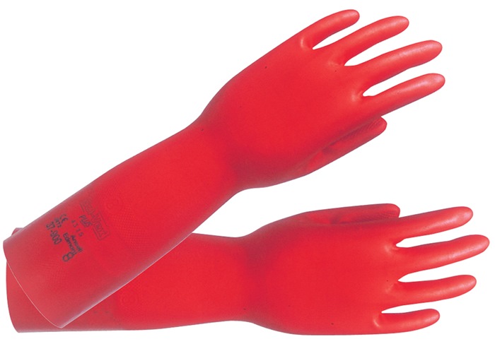 ANSELL Chemikalienschutzhandschuh AlphaTec Sol-Vex 37-900 Größe 9 rot PSA-Kategorie III 12 Paar