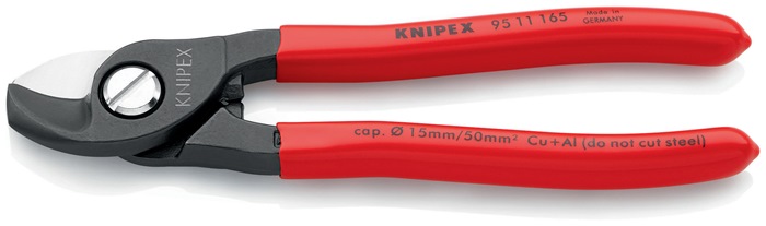 Knipex Kabelschere 95 11 165 Länge 165 mm mit Kunststoffüberzug